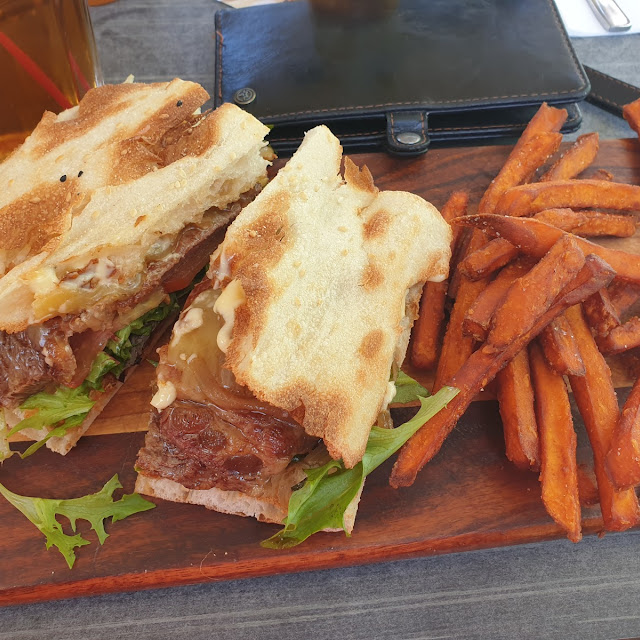 Steak Sandwich with Sweet Potato Fries