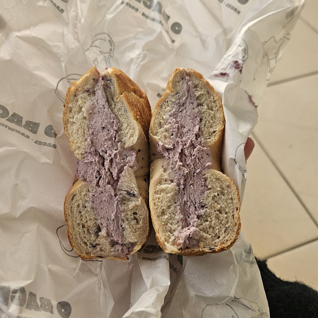 Blueberry Bagel with Blueberry Cream Cheese