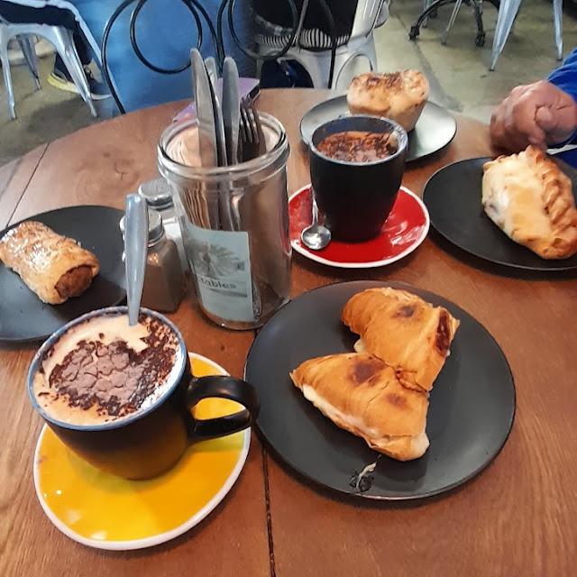 Cappuccino and Croissant Sandwich